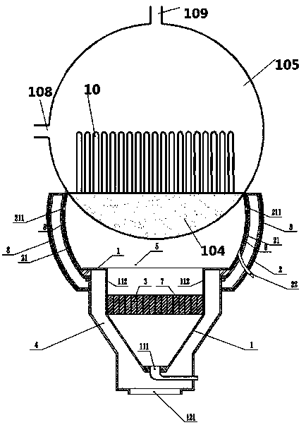 A medical liquid fumigation and cleaning steam generator with a header