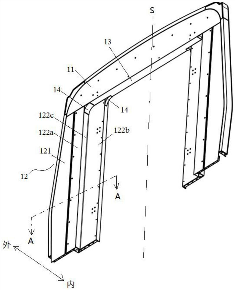 Railway vehicle end wall assembly and through channel design method