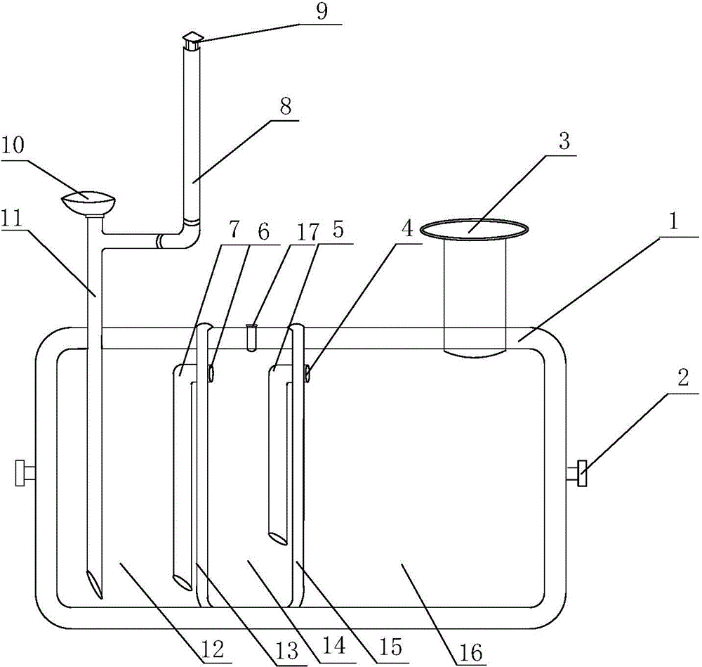 One-time injection moulding septic tank