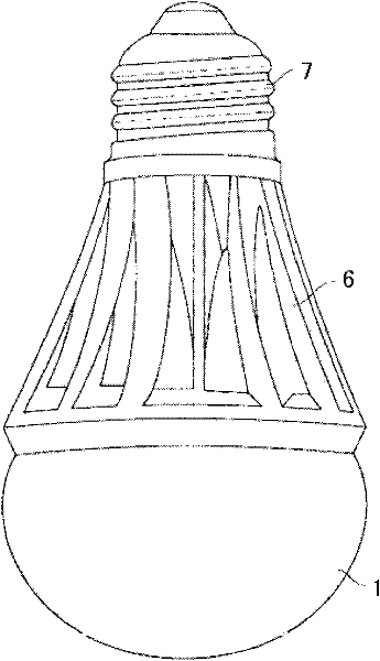 Secure self-radiating LED lamp device