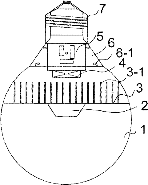 Secure self-radiating LED lamp device