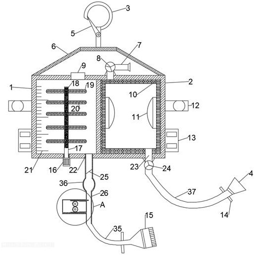 Perineum washing and sterilizing device for gynecological nursing