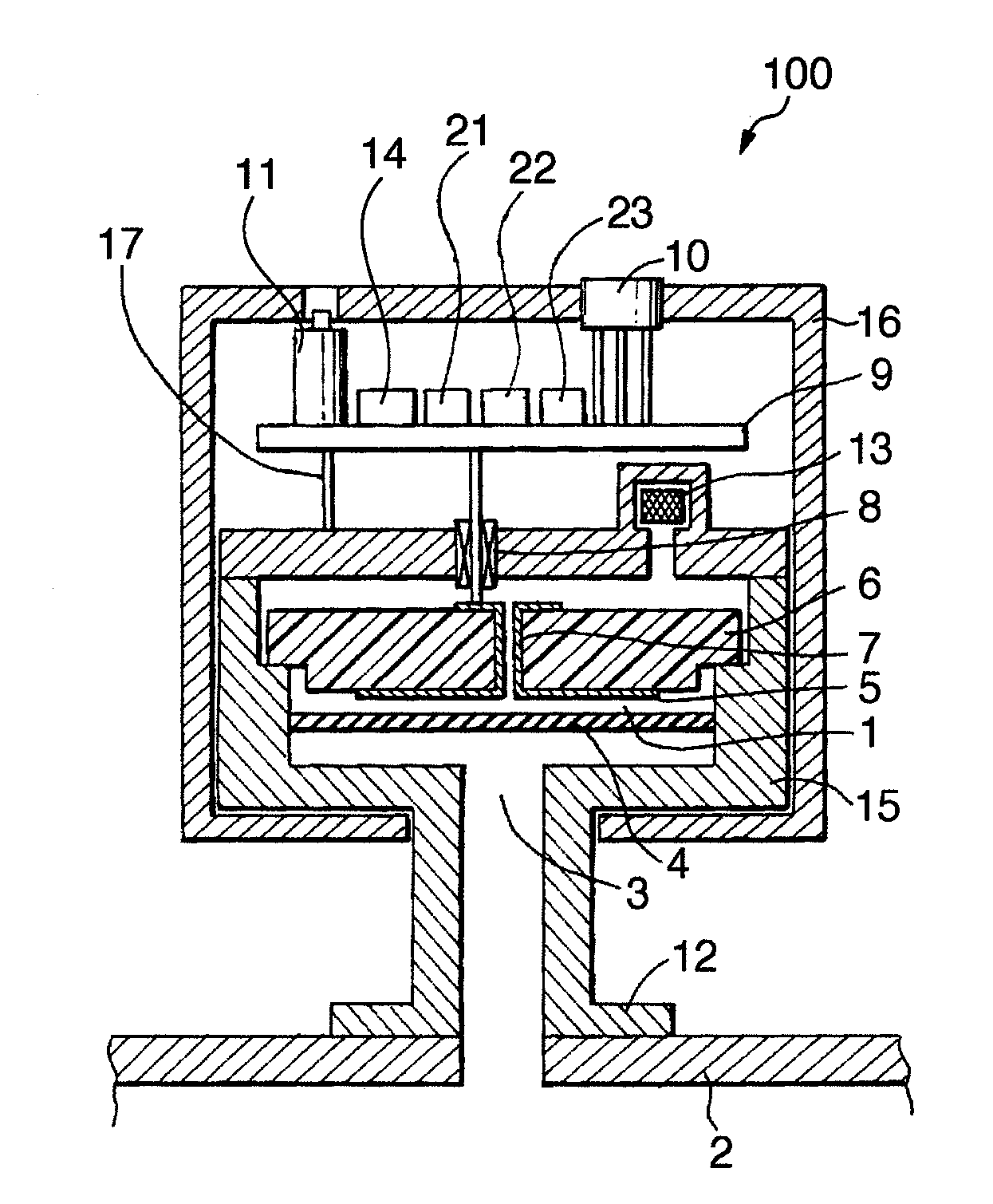 Capacitance diaphragm gauge and vaccum apparatus