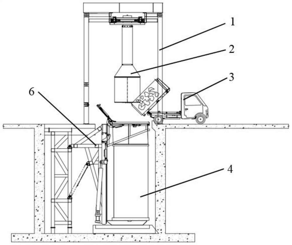 Vertical direct pressing type household garbage transfer station