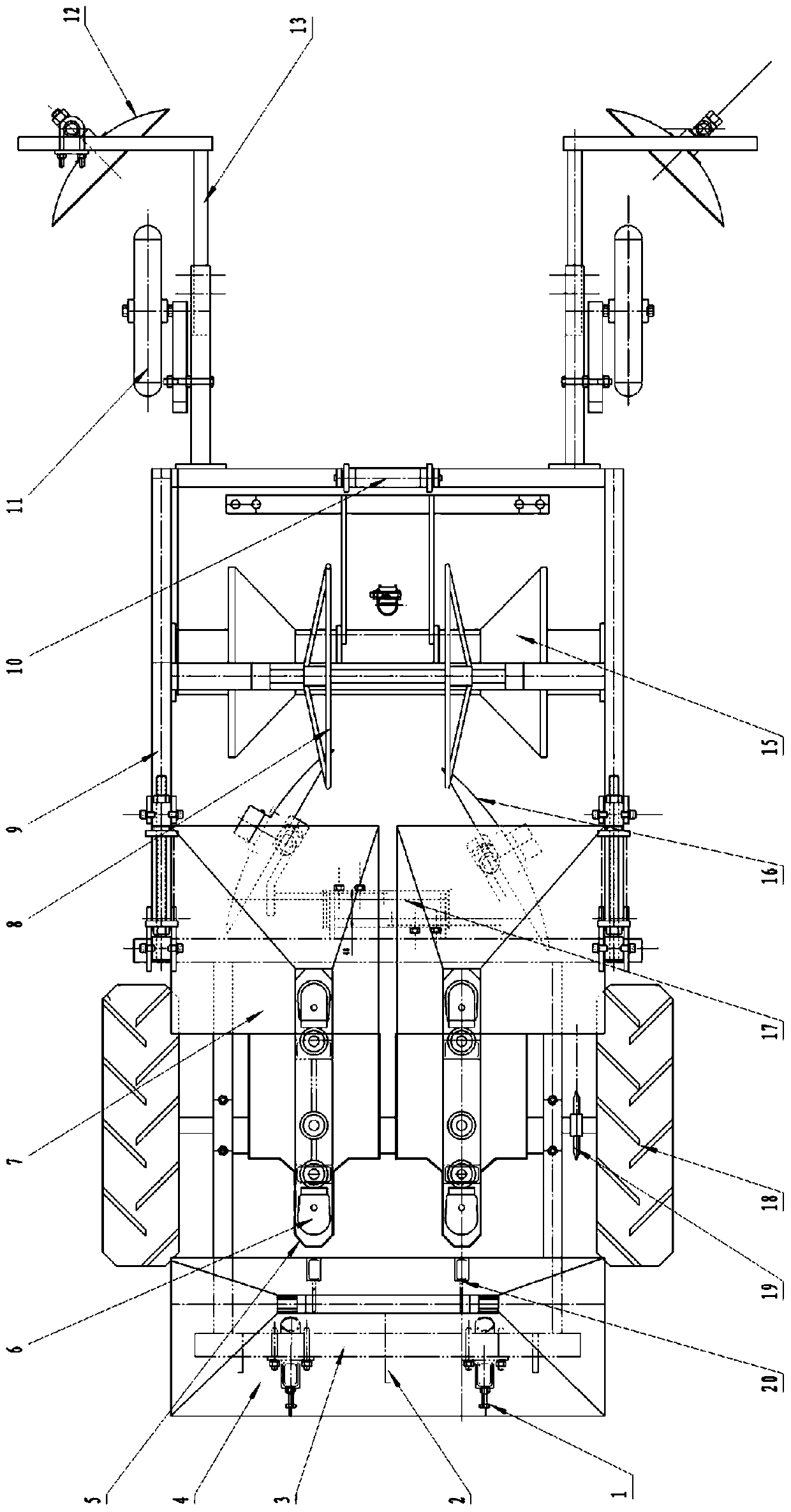 Ridging and film mulching seeding machine