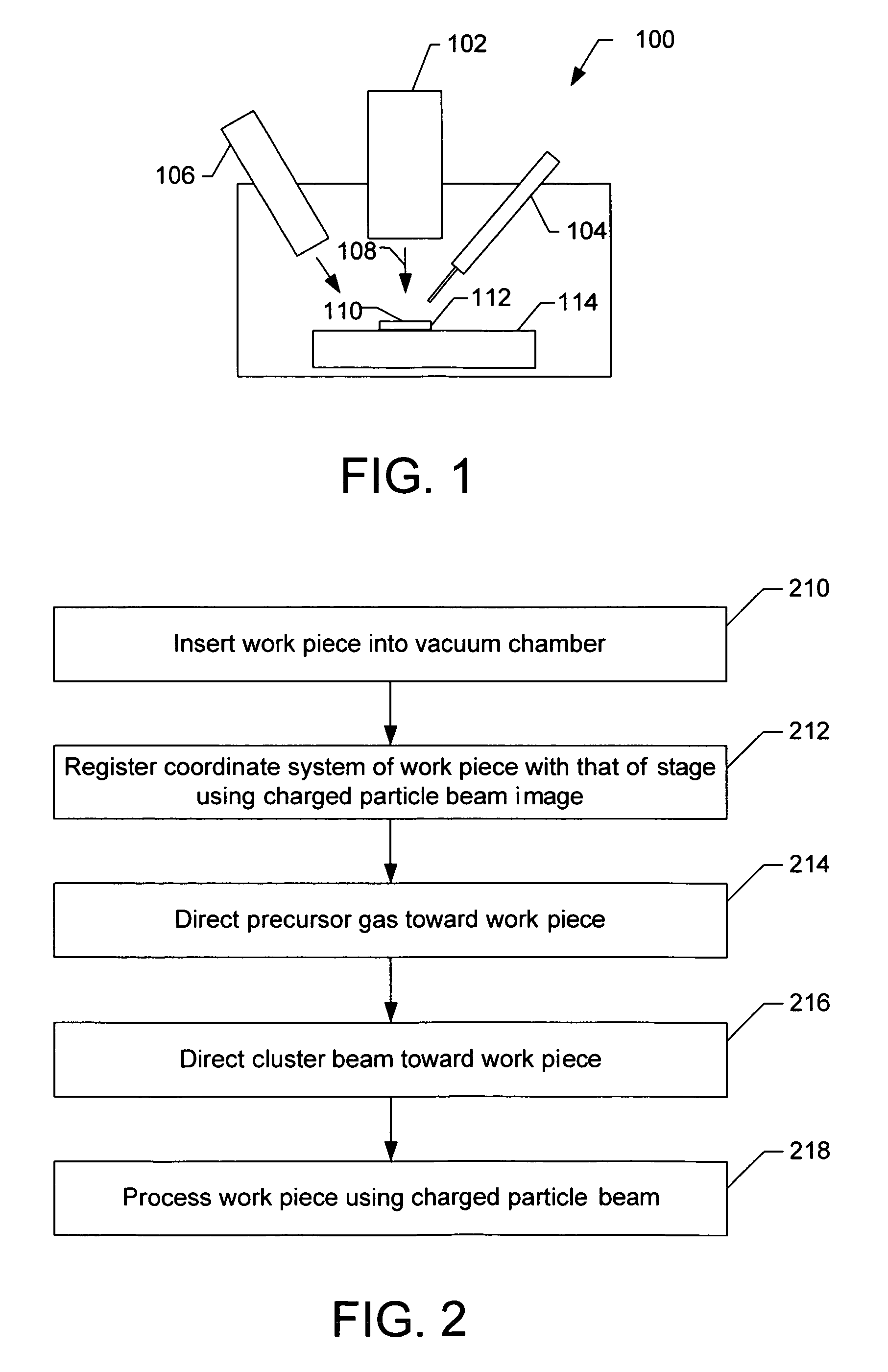 Charged particle-beam processing using a cluster source