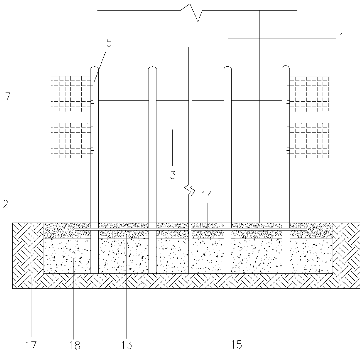 Middle pier anti-collision system and construction method