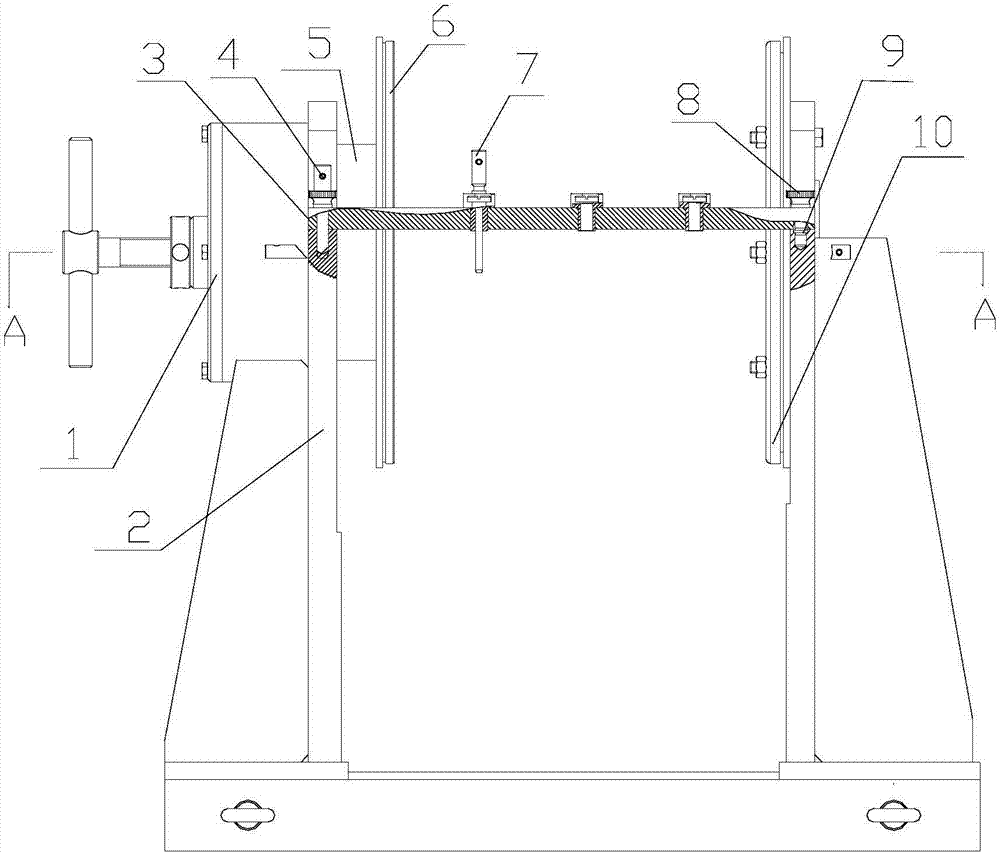 Feeding type cylinder side edge strip wing drilling fixture