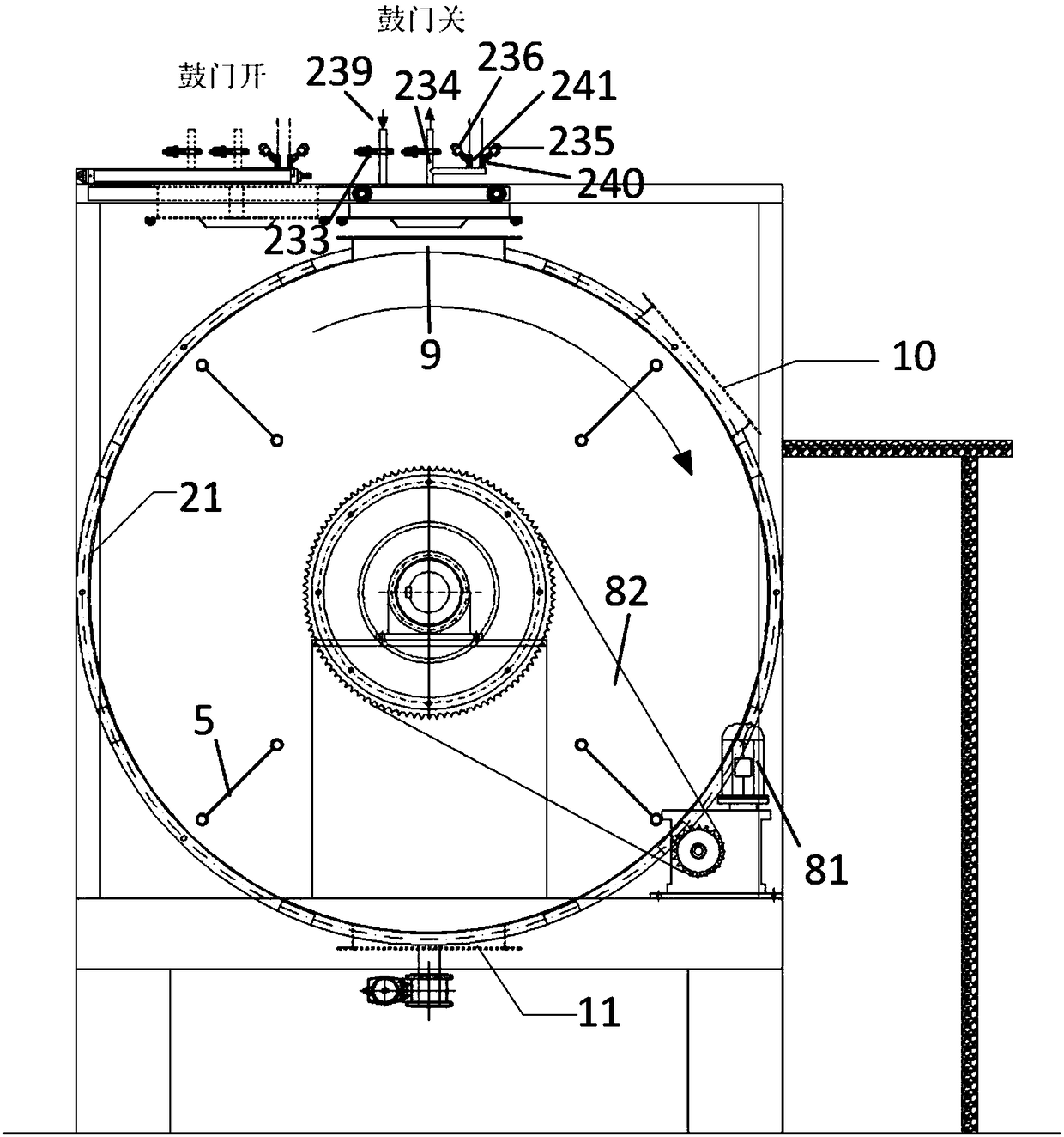 External-static and internal-rotating intelligent tanning drum device