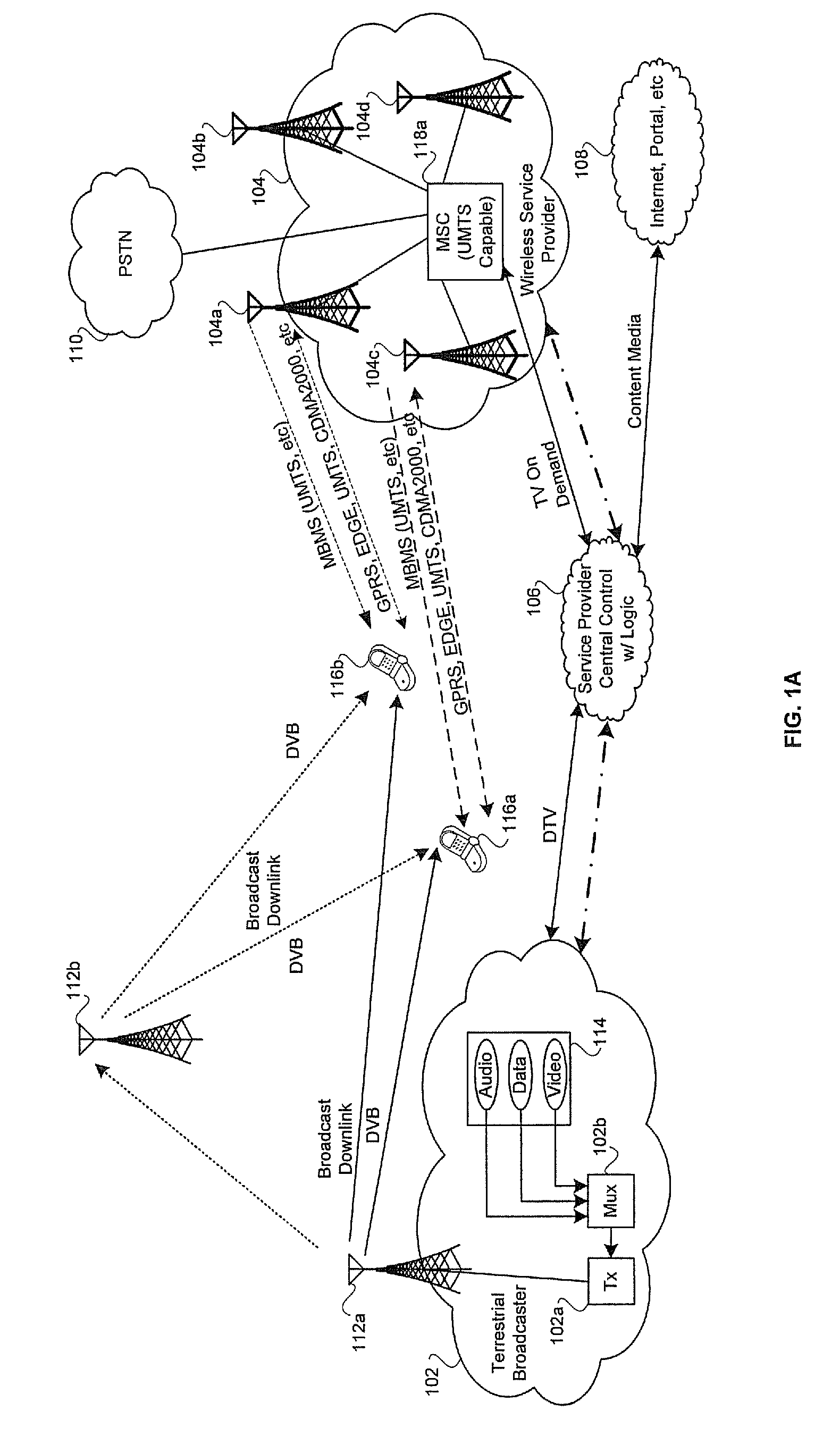 Method and system for increasing data rate in a mobile terminal using spatial multiplexing for DVB-H communication