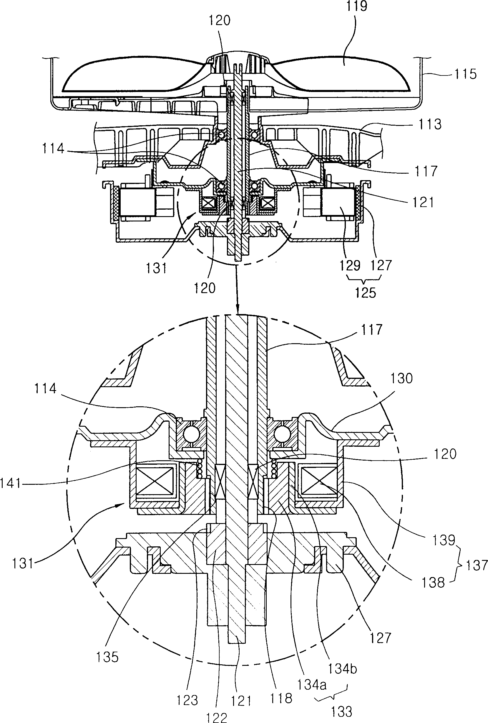 Clutch device for washing machine