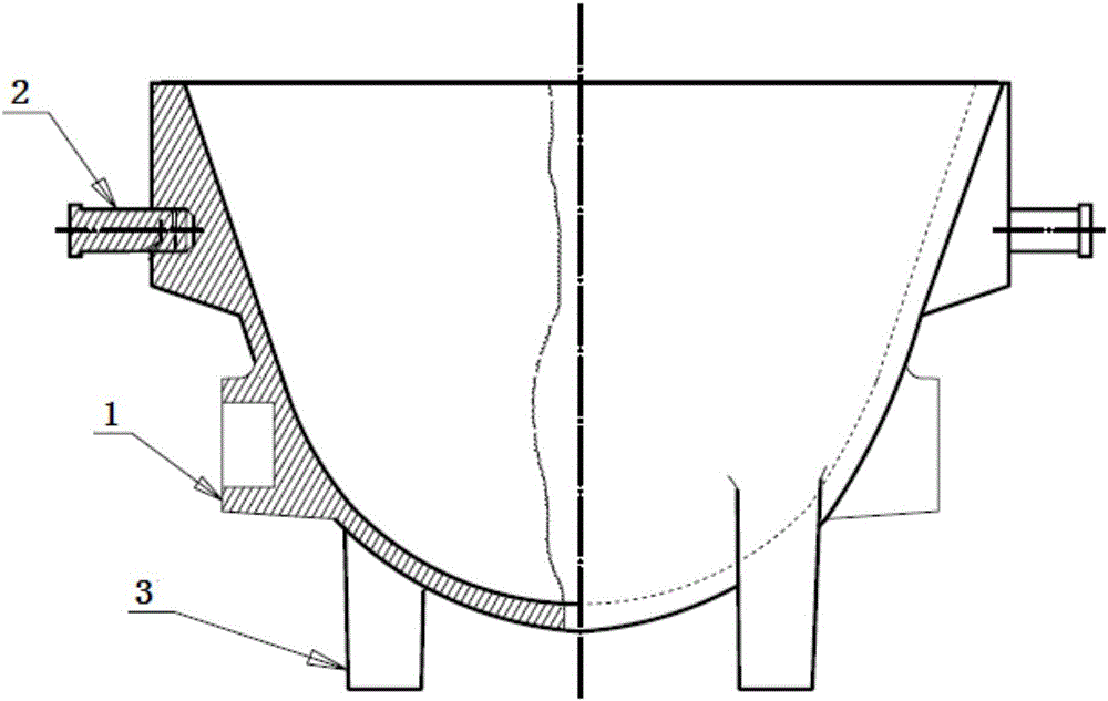 Slag pot in steel mills produced by heatproof cast iron and production method thereof