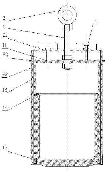 Tungsten crucible double-sleeve hoisting frame