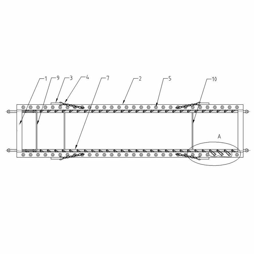 Special electrolytic lead anode strip hoisting and assembling device