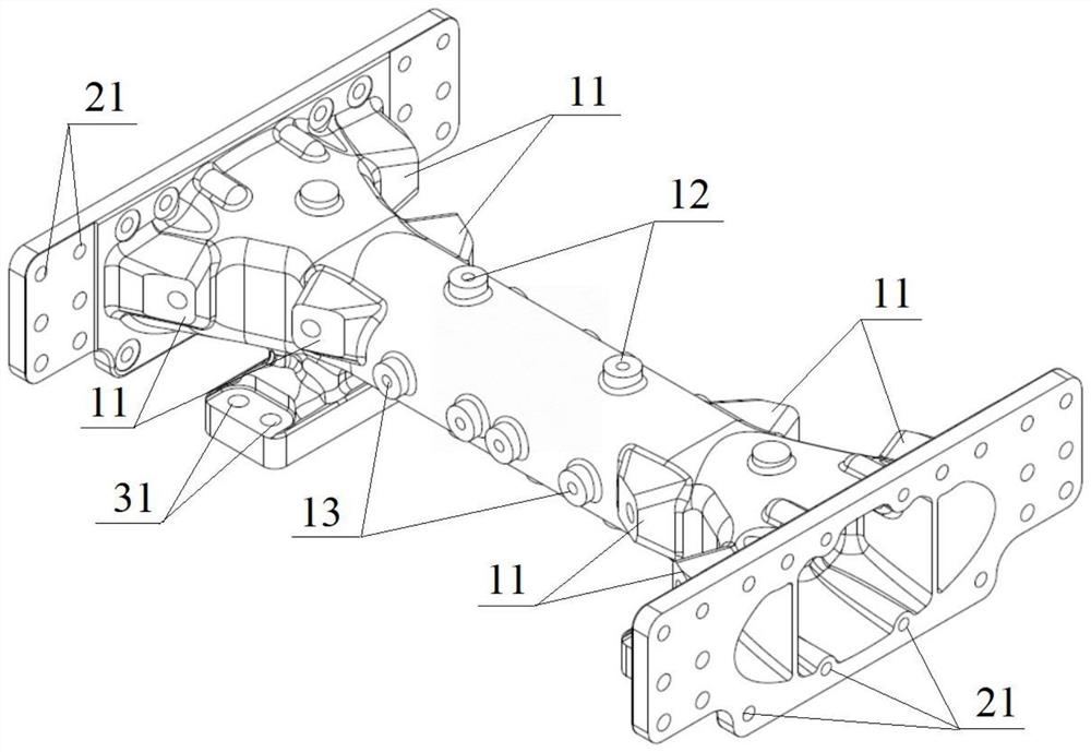 Integrally-formed lightweight cast cross beam assembly