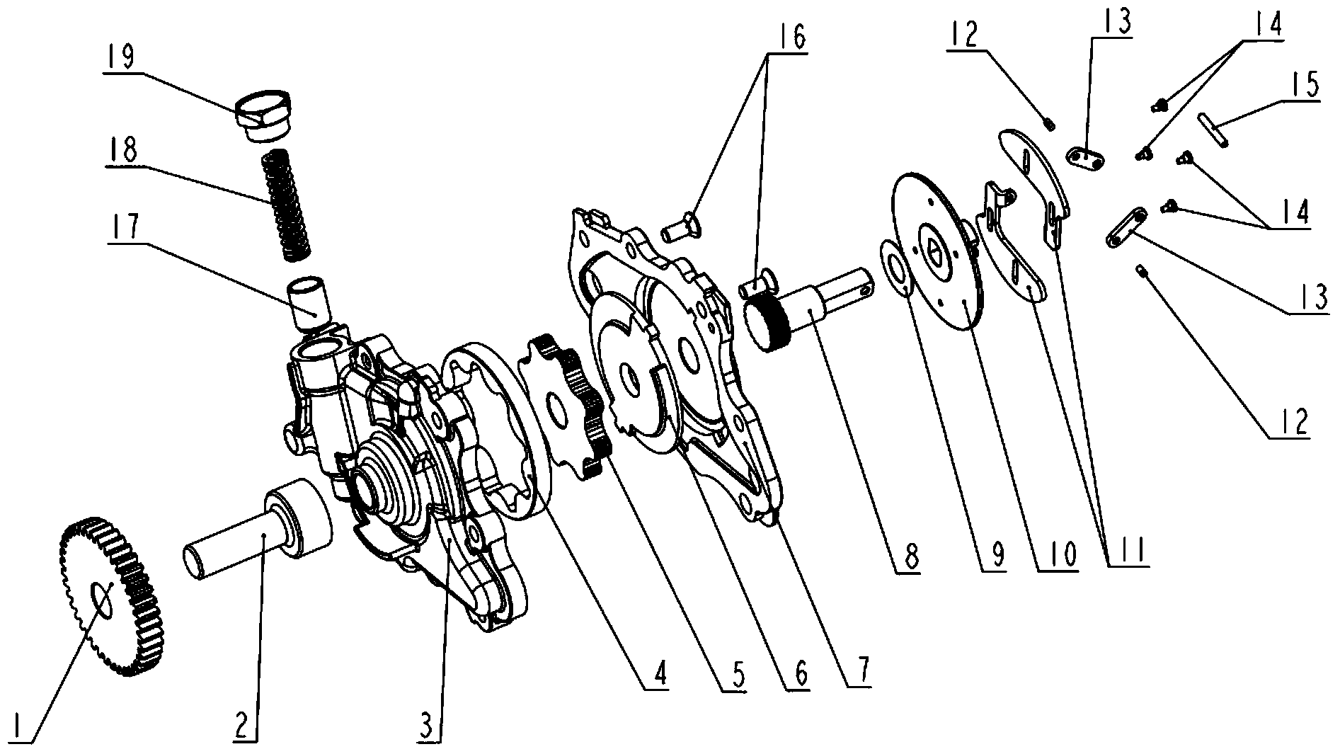 Variable displacement rotor oil pump