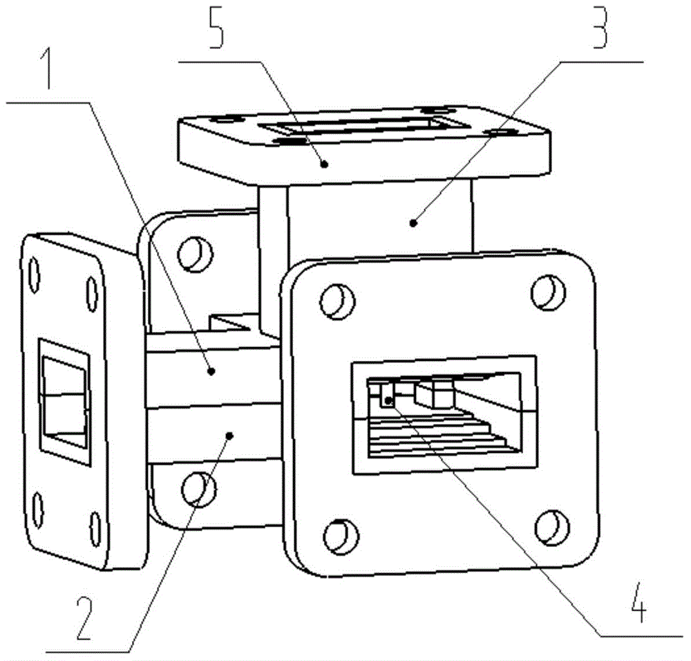 Broadband waveguide magic-T power splitter