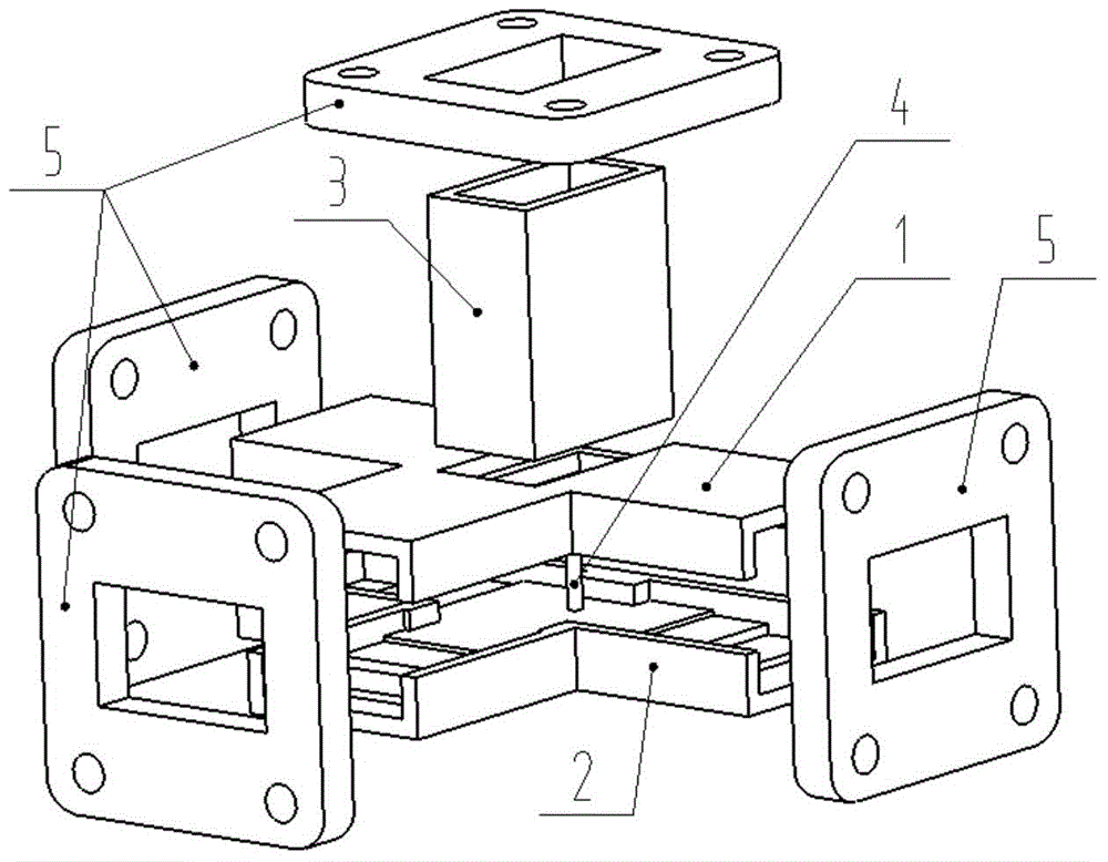 Broadband waveguide magic-T power splitter