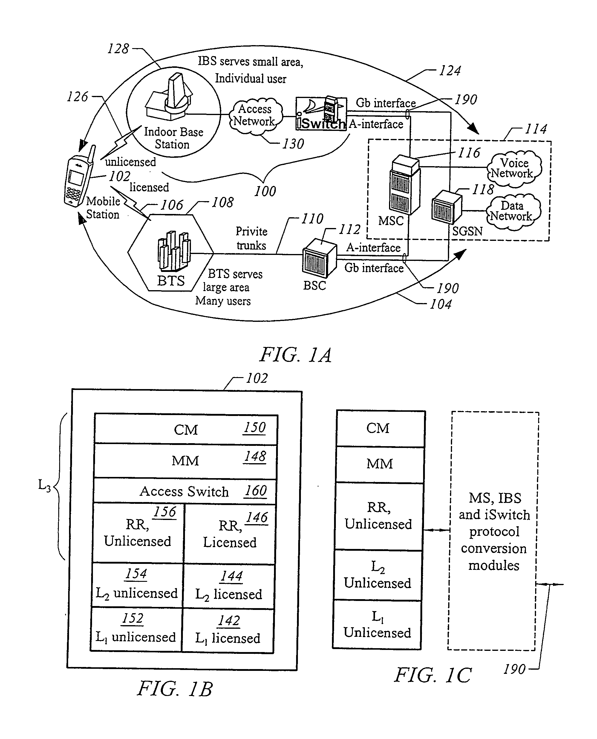 Architecture of an unlicensed wireless communication system with a generic access point