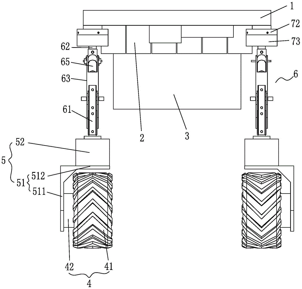 An electric lifting chassis for a field operation robot