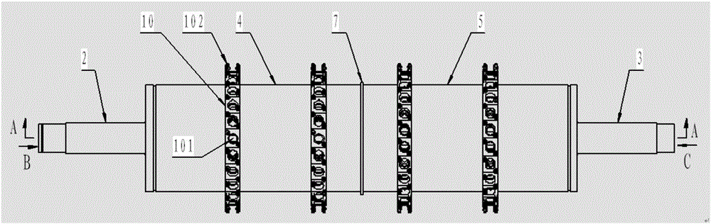 Center shaft for disc filter