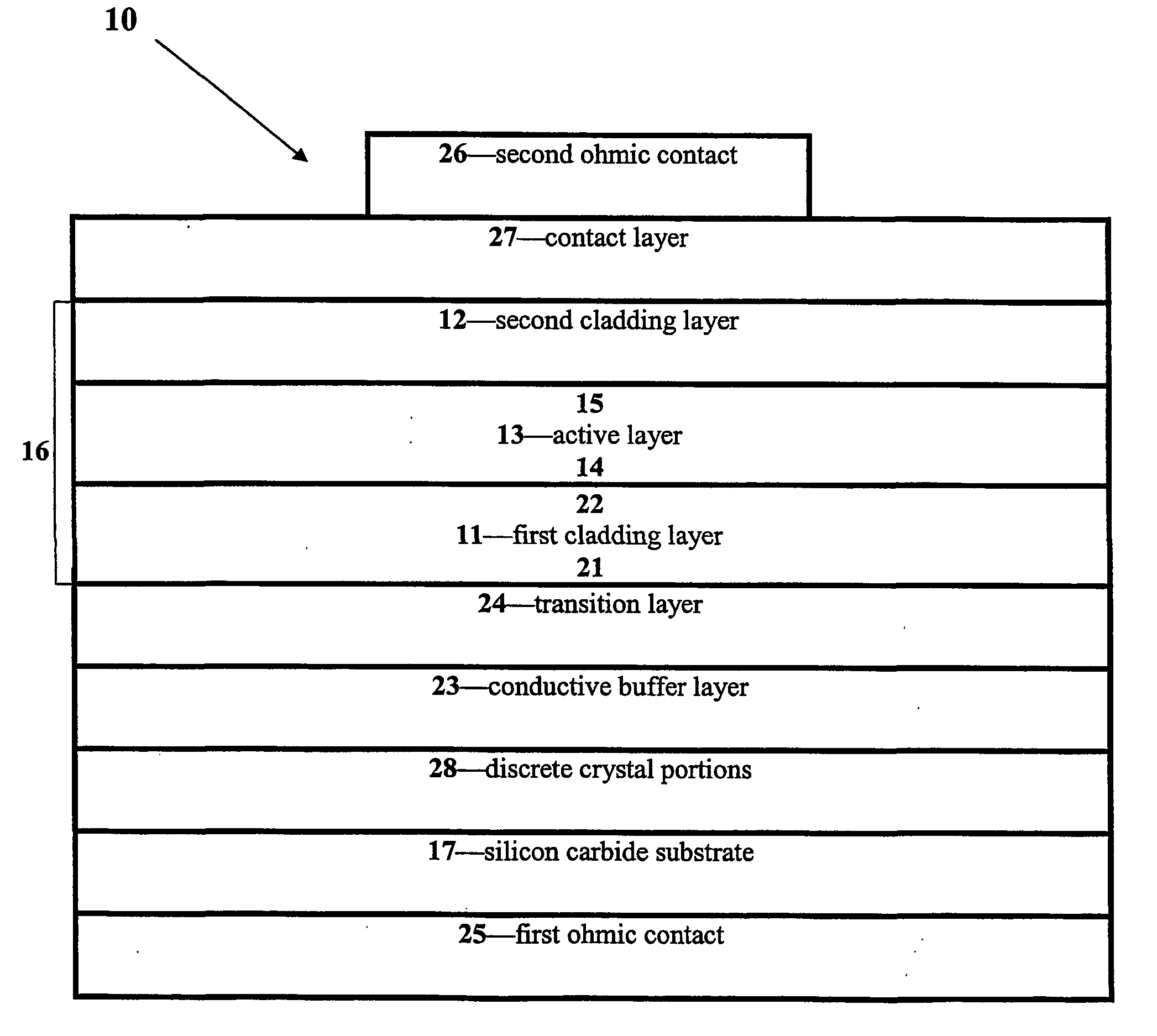 Group lll nitride emitting devices with gallium-free layers