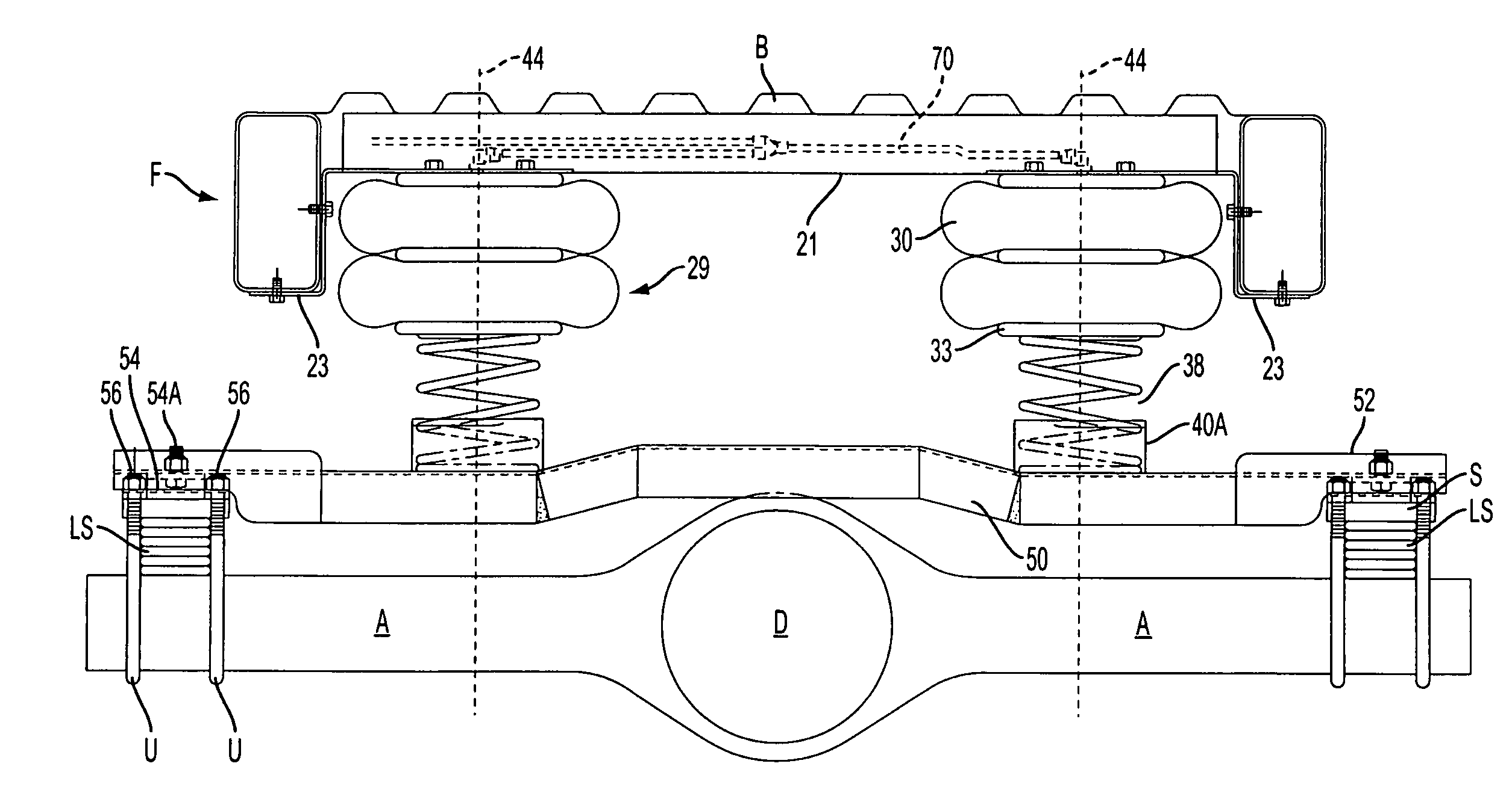 Air spring/coil spring combination suspension system