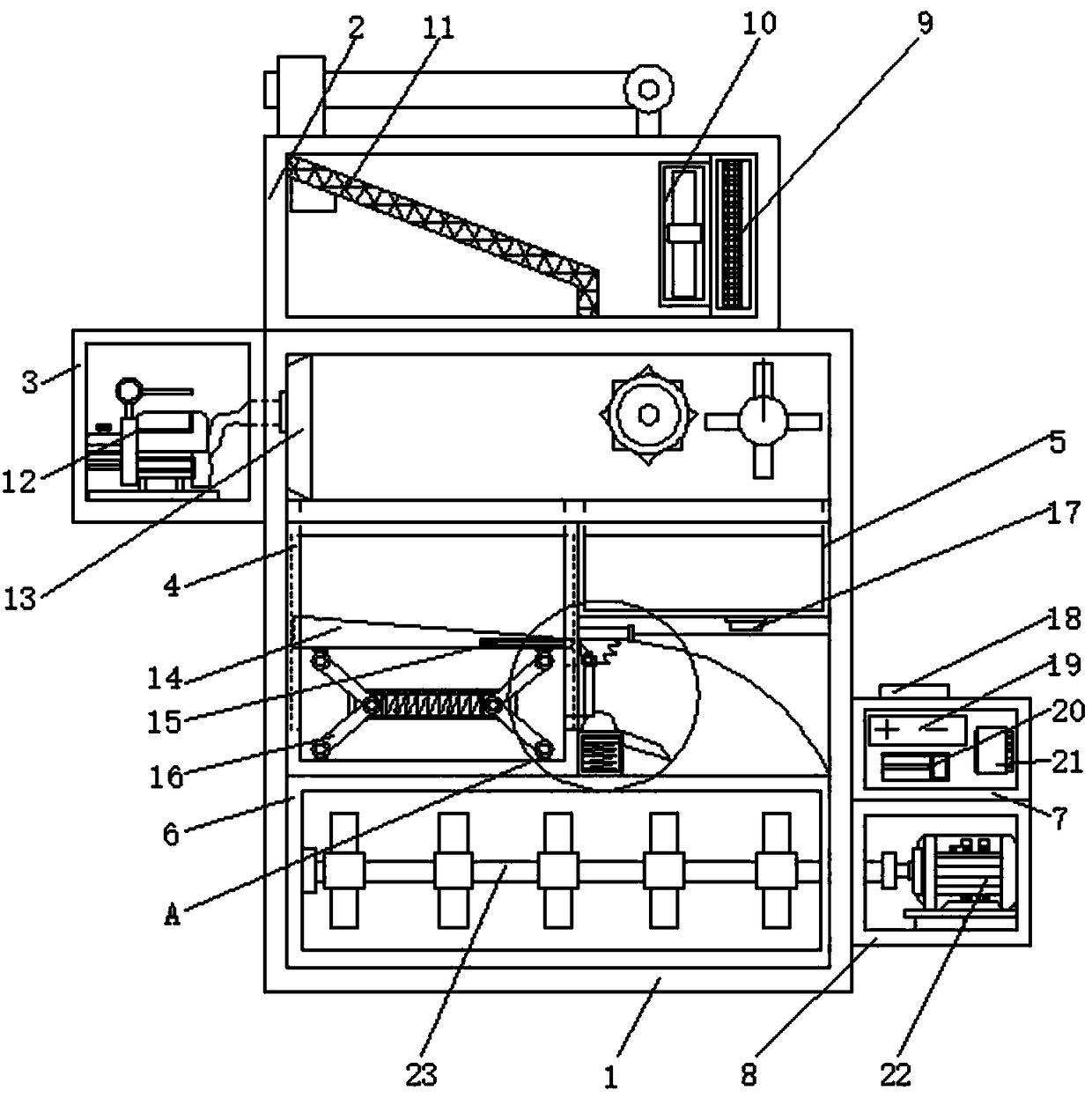 Quantifying device for knitwear raw materials