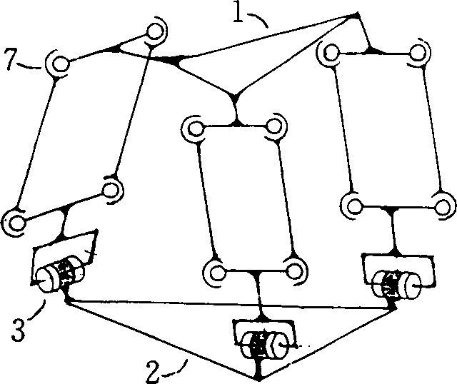 Three-D parallel translation mechanism for virtual axle NC machinetool, robot and mechanical measurer