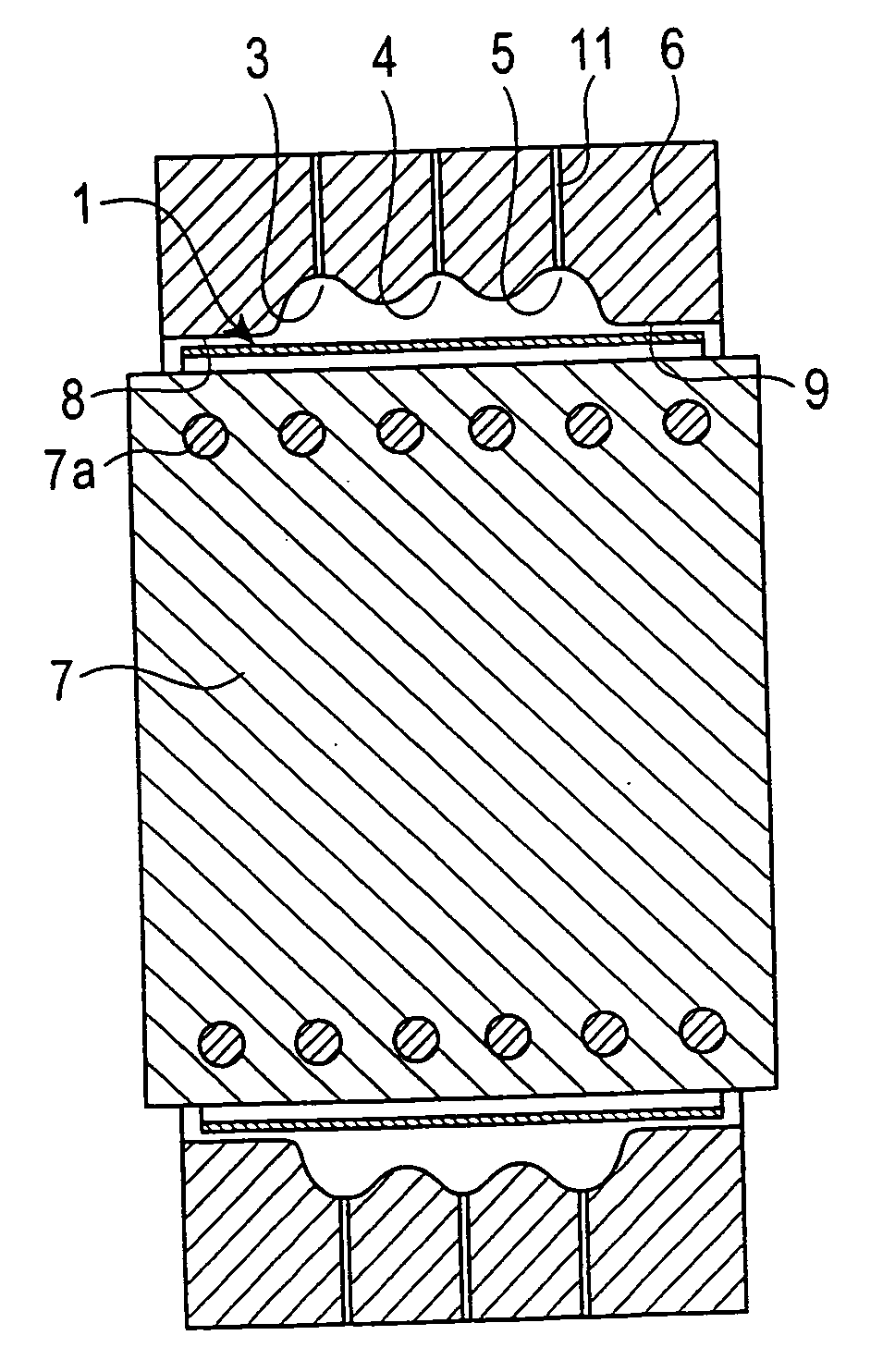 Process for producing tubular ring with beads and die for use therein