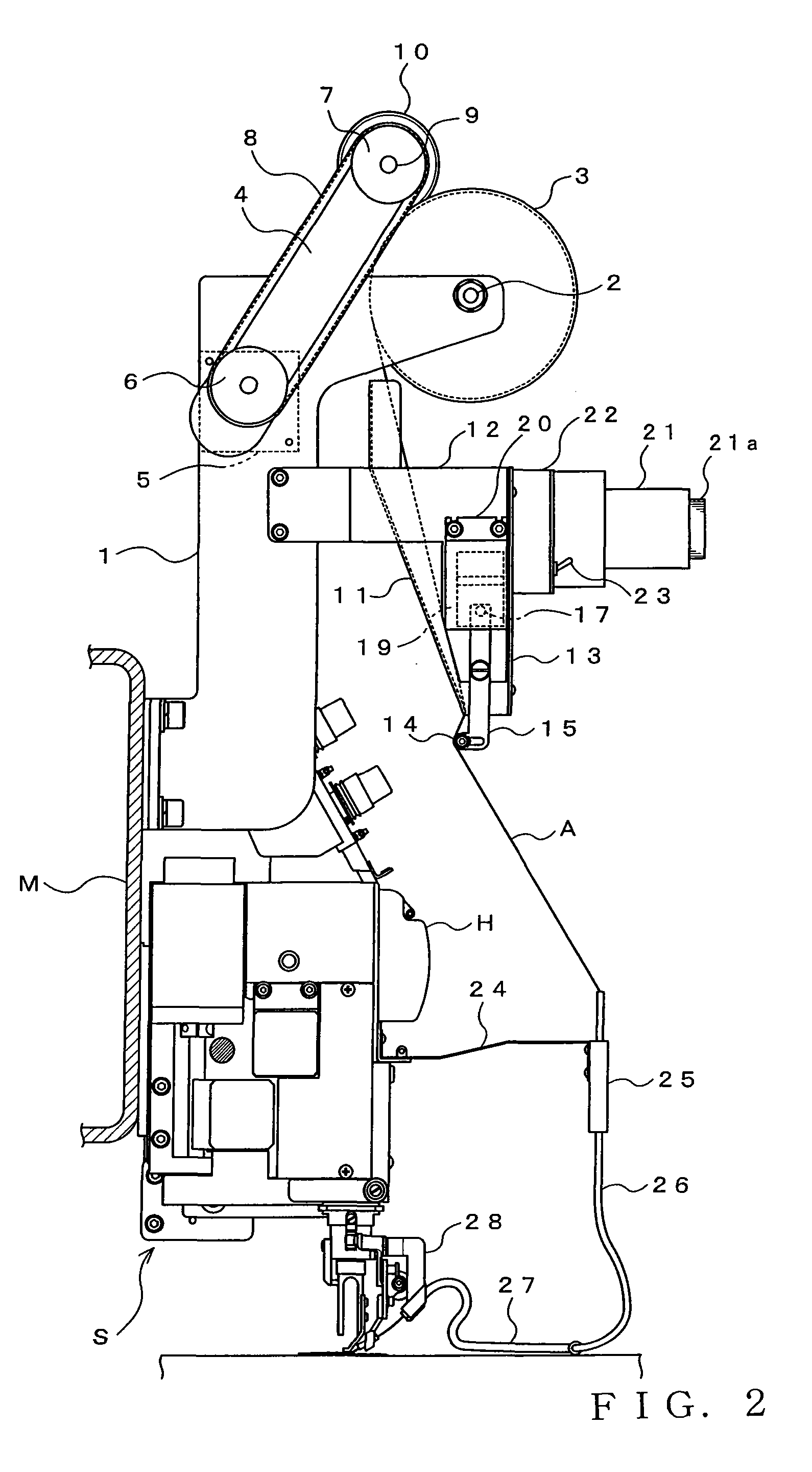 Apparatus and method for cutting sewn material in sewing machine