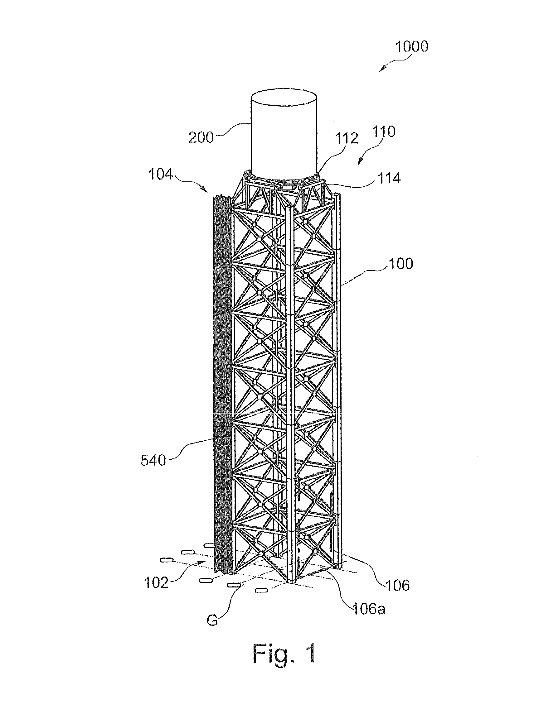 Concentrated solar tower assembly and method