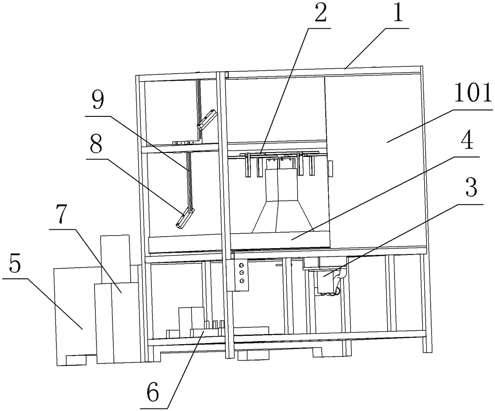 Plastic box cleaning and dust removal device