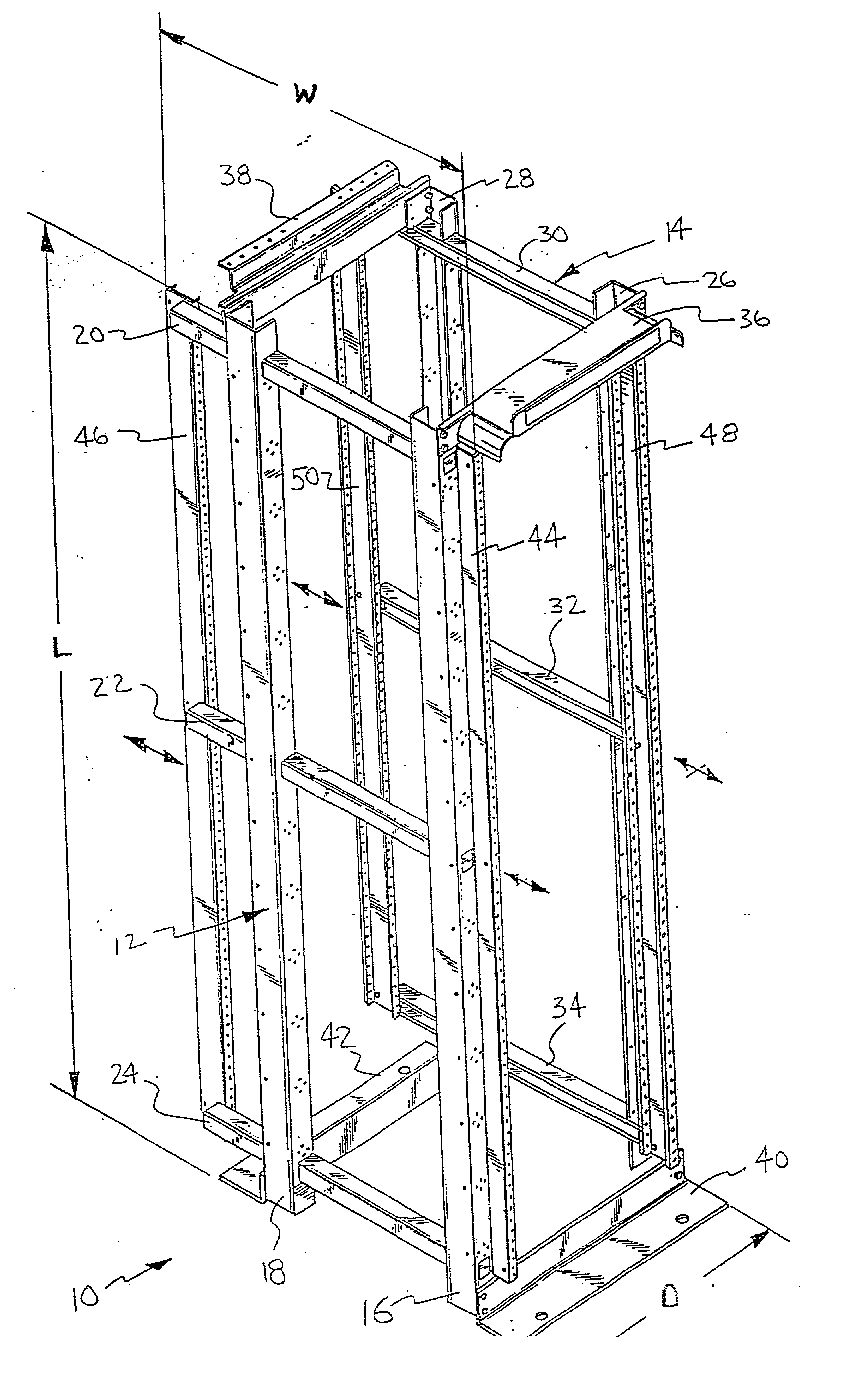 Adjustable equipment rack