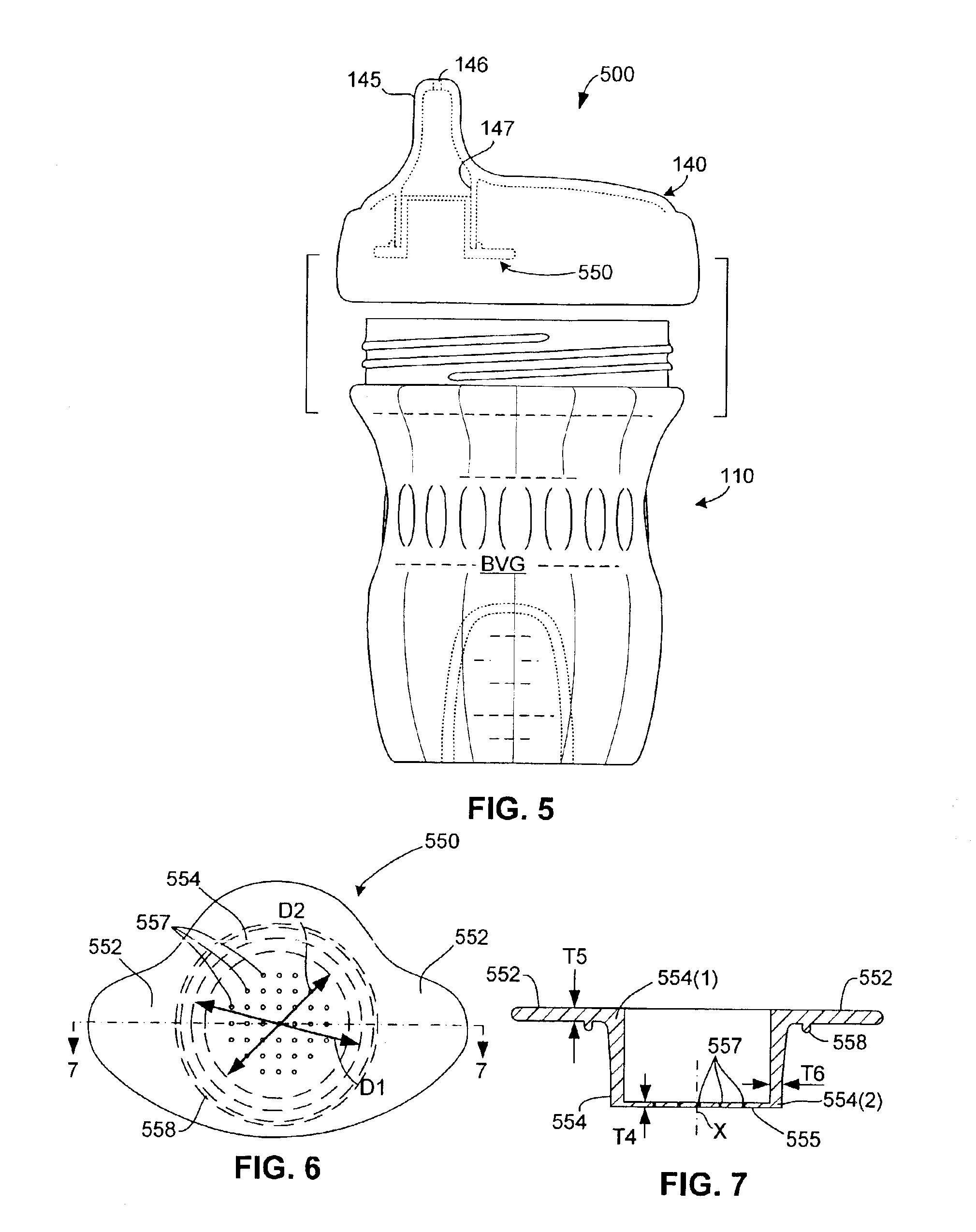 Flow control element with pinholes for spill-resistant beverage container