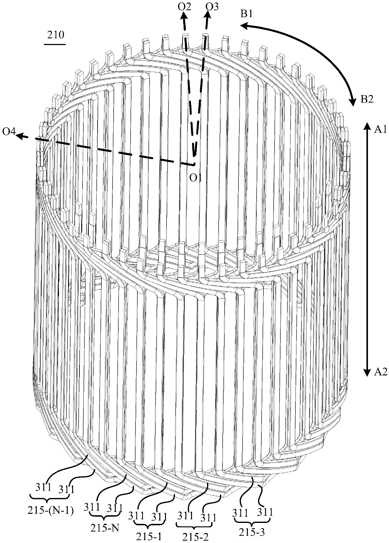 Motor winding and motor stator