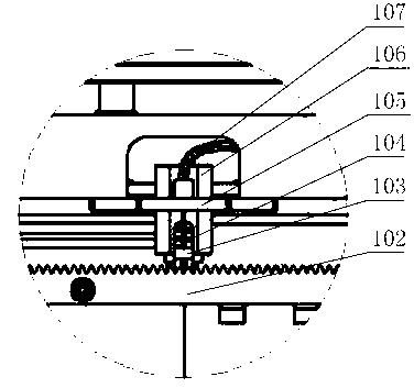 Protection device for translational operation table