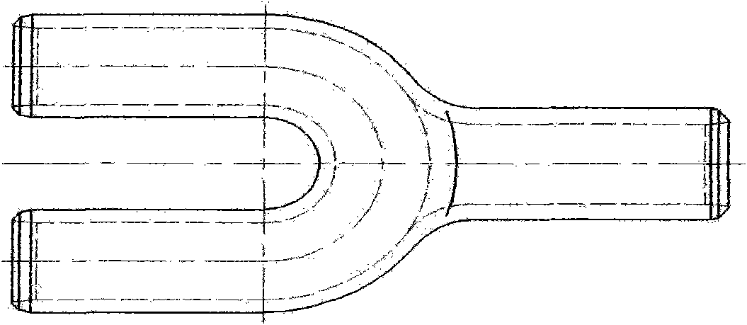 Process of integrally shaping U-shaped bifurcated pipe