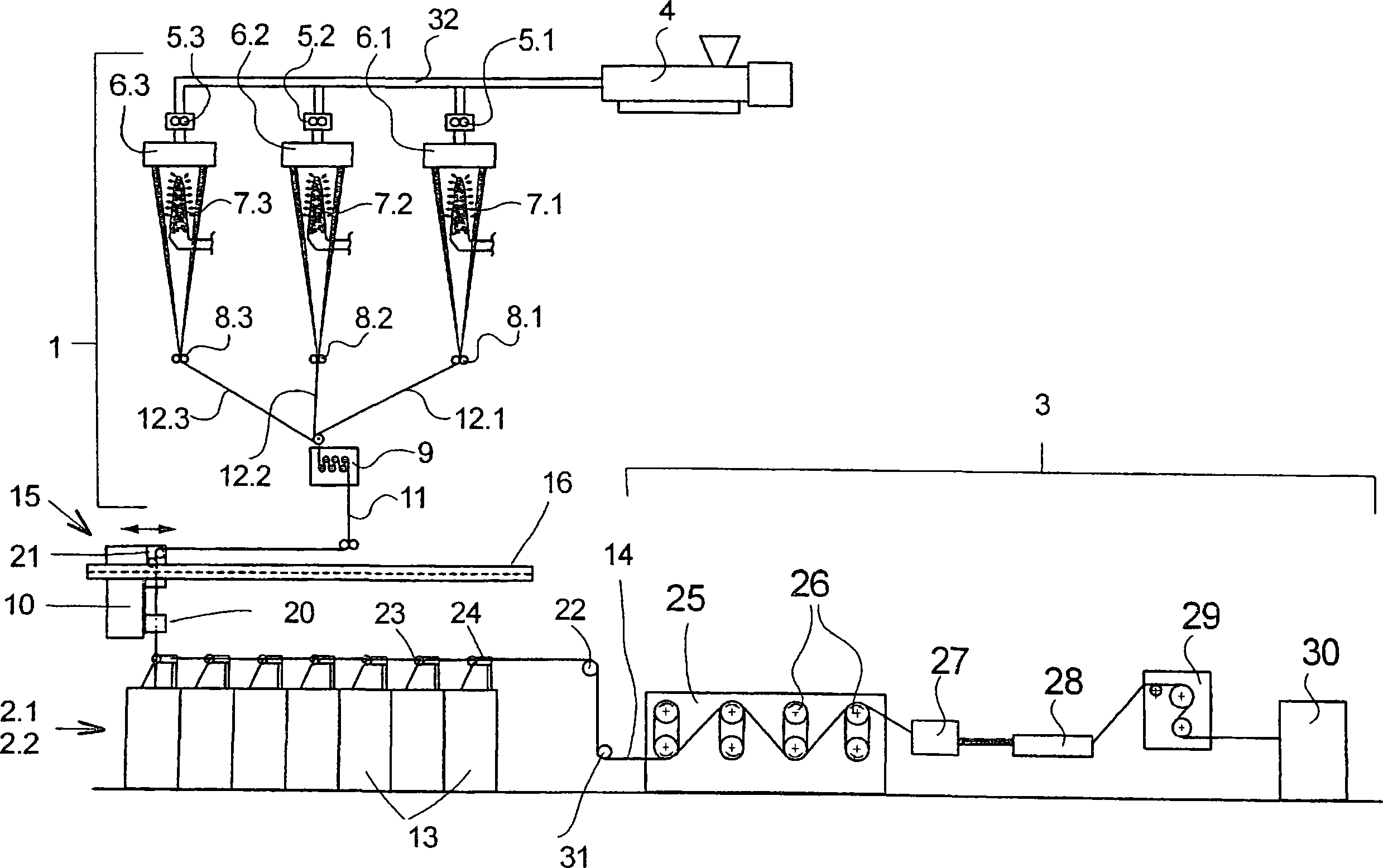 Method and device for producing staple fibers