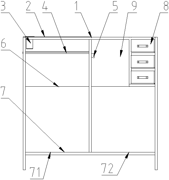 Multifunctional shelf for classroom