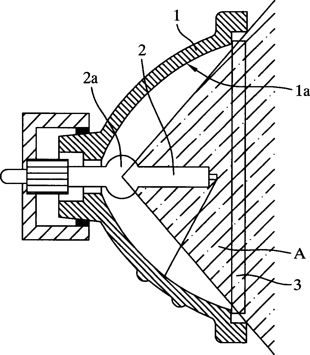 High-voltage gas discharge lamp with assistant reflection device