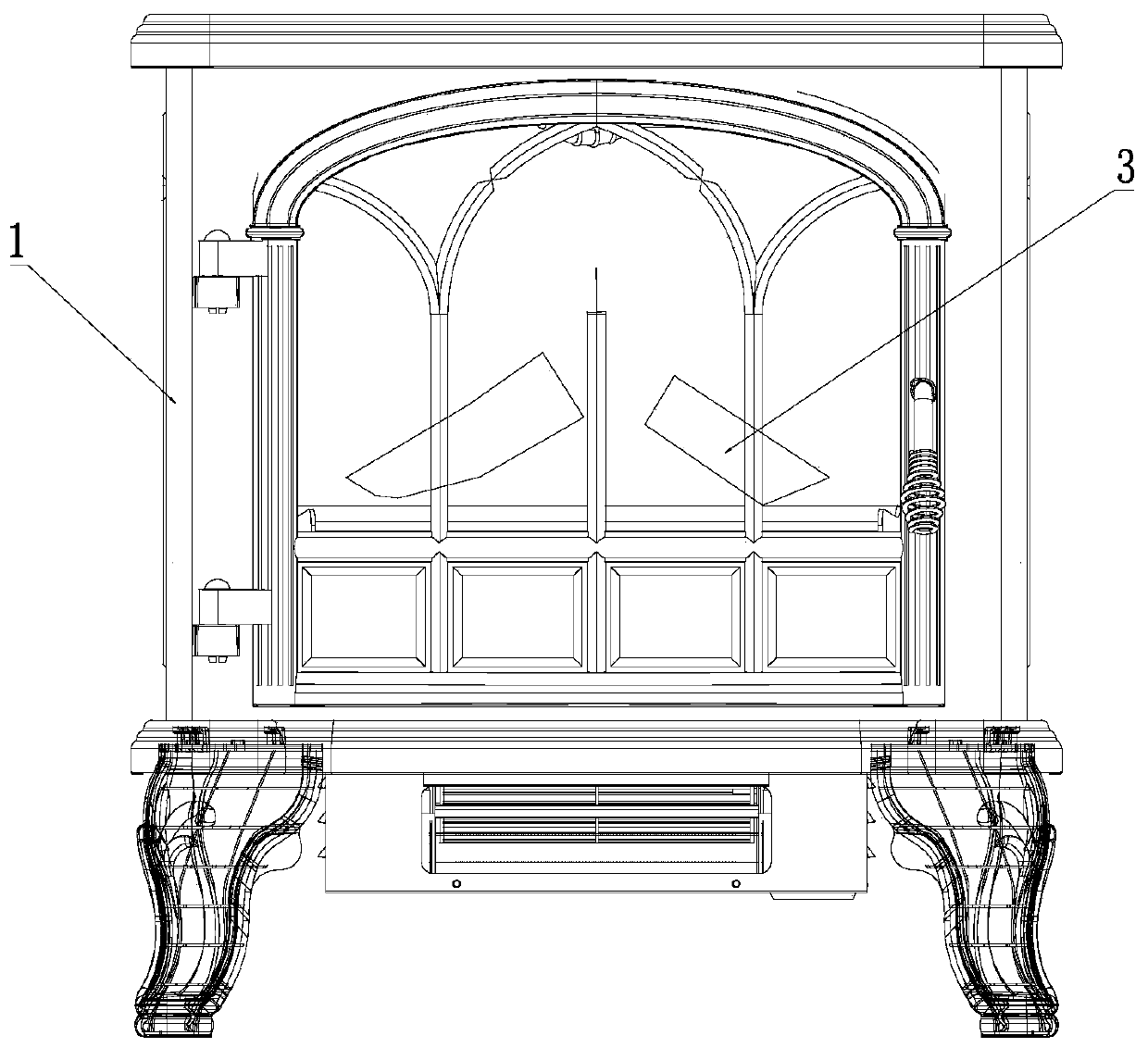 3D flame simulation system and electric fireplace