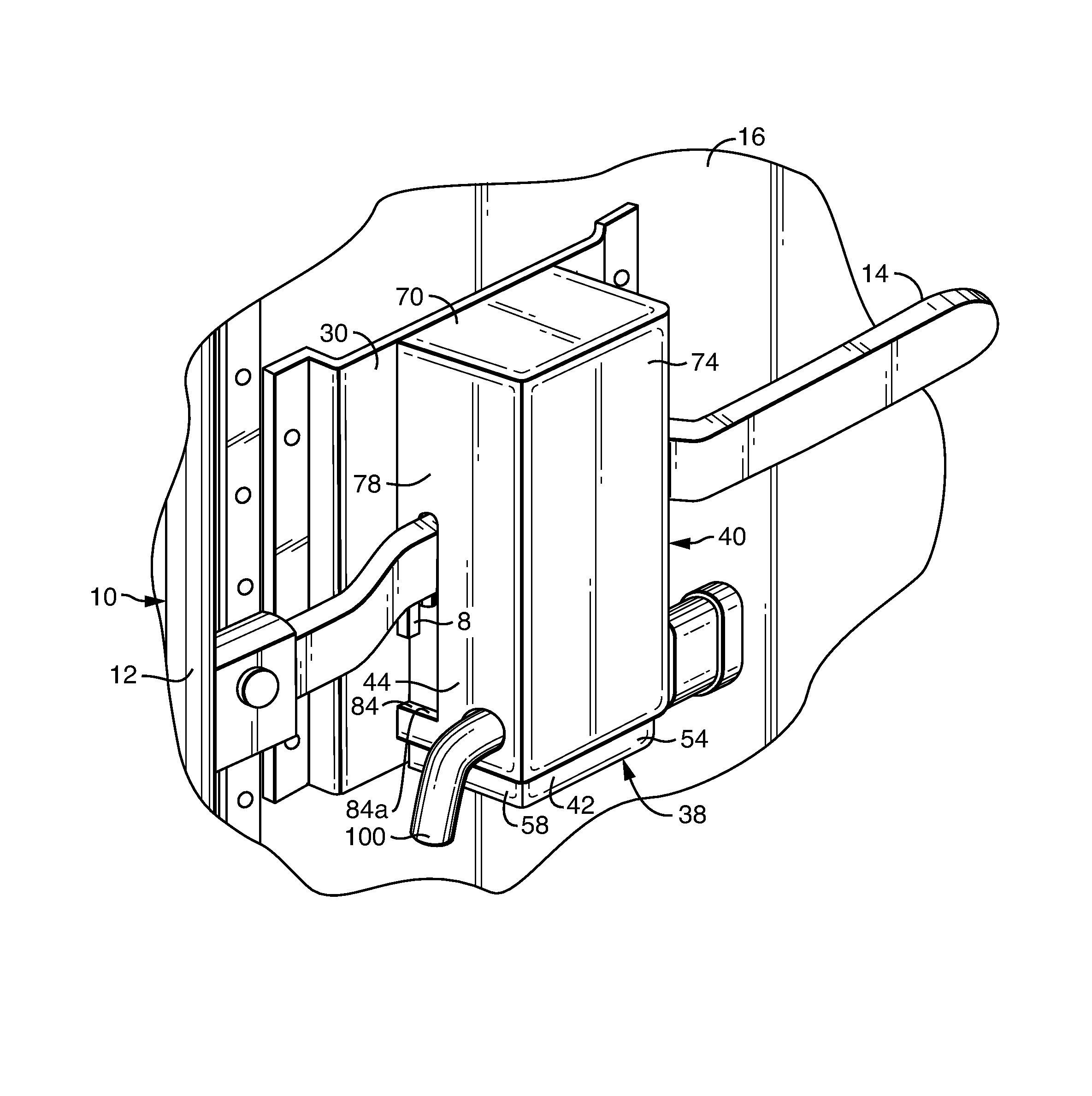 Lock box for sealed latch assembly