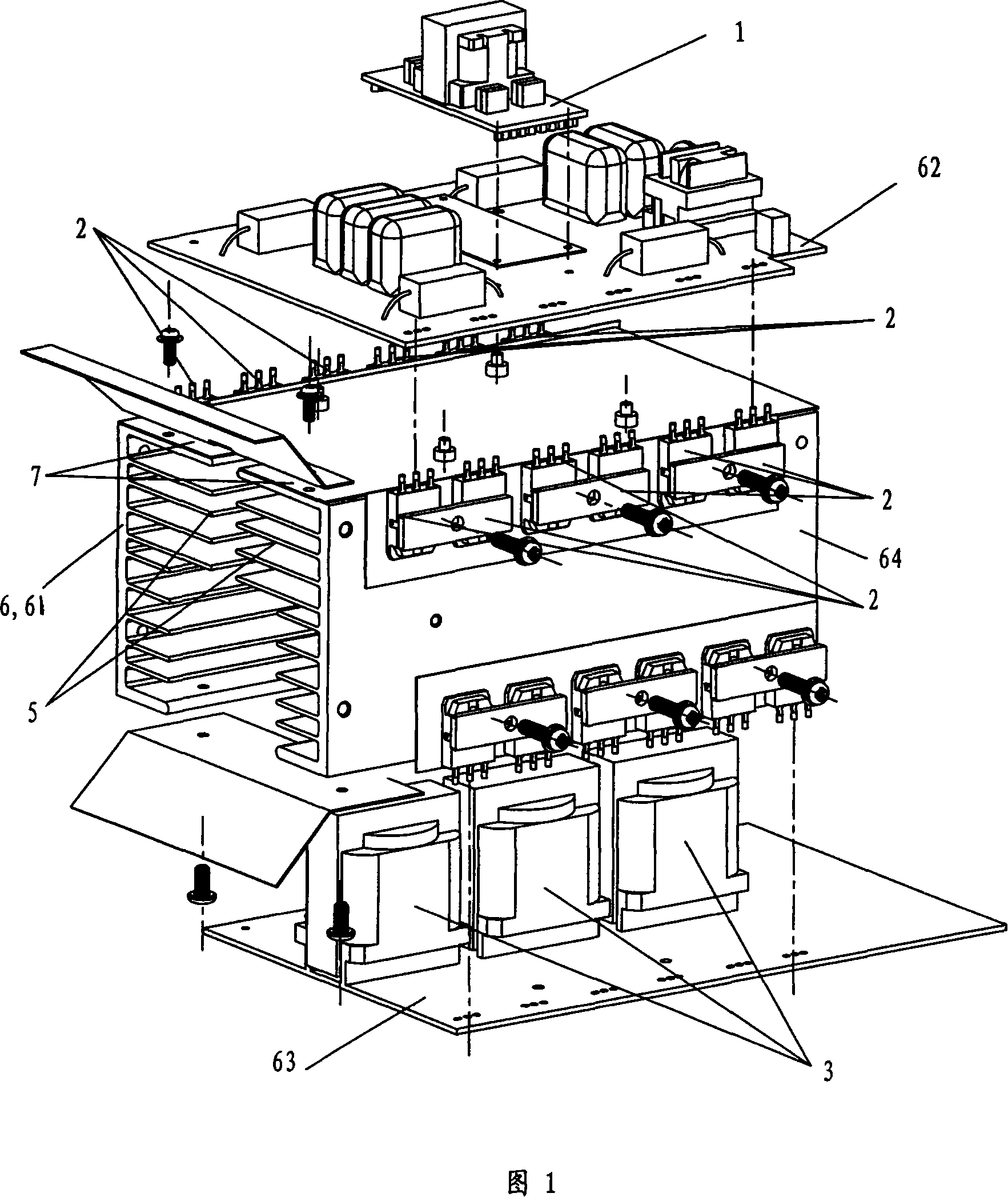 Bridge type inverting power supply unit