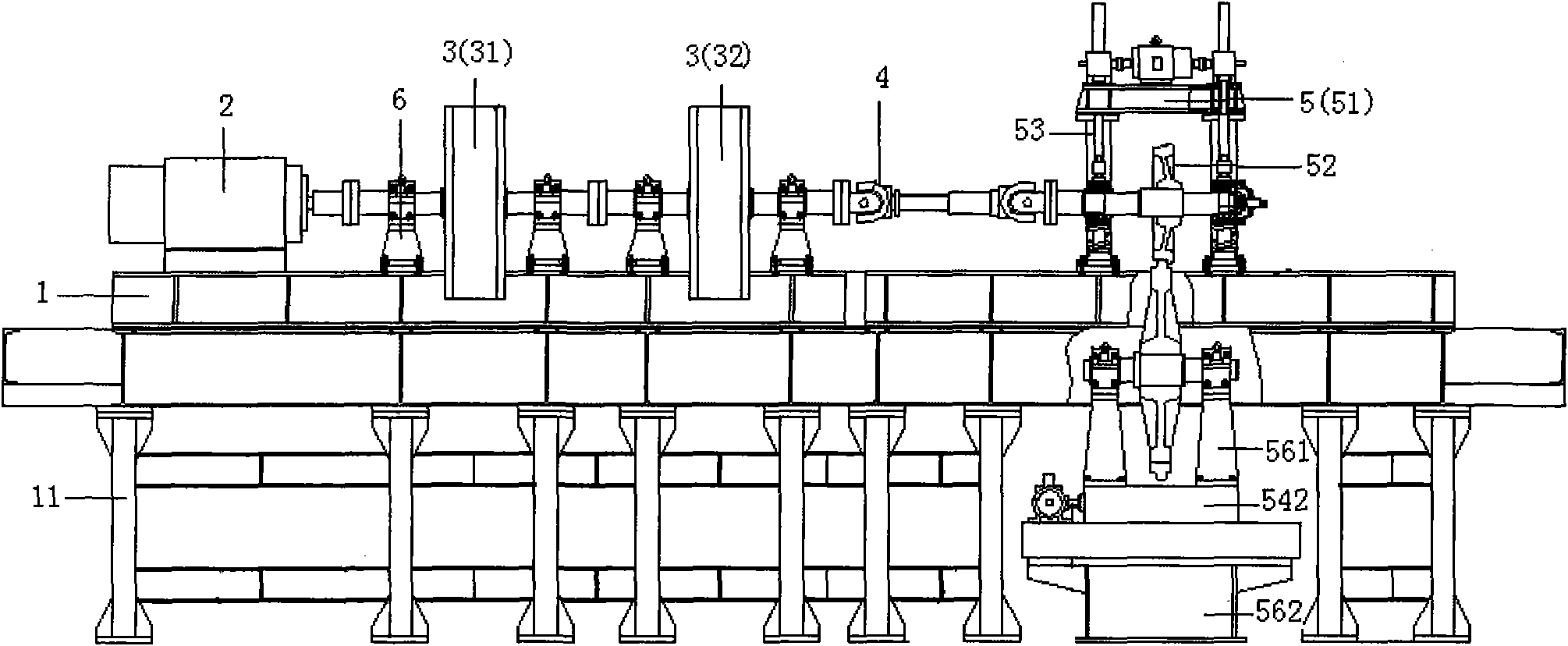 Wheel wear resistance combined test stand of rail vehicle