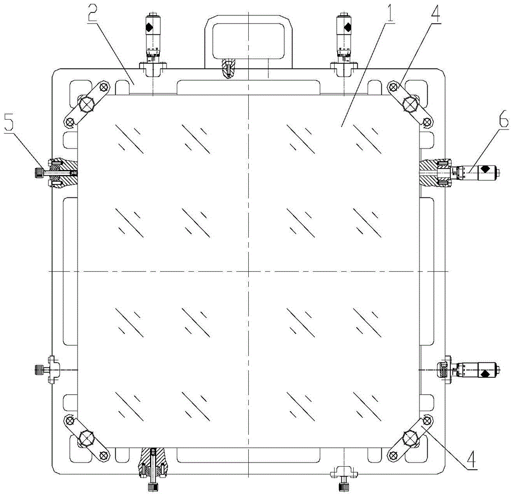 Clamping device and method for large-aperture diffraction grating