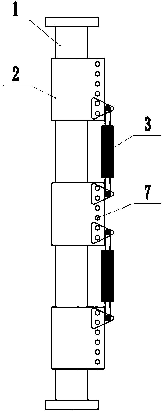 Reinforcing device for angle steel power transmission tower main material