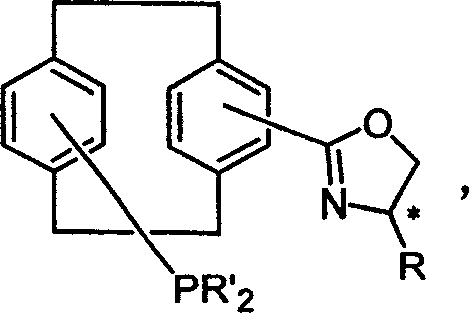 Planar chiral [2,2]-p-cyclo-aralkyl oxazolinyl phosphine ligand and its synthesis and use