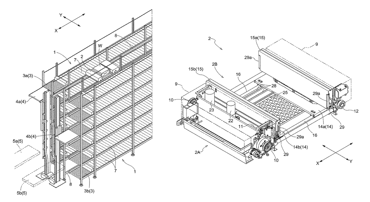 Article transfer device and article transport facility