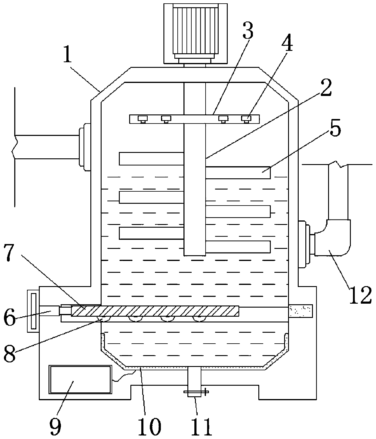 Chemical sewage filtering device with self-cleaning function